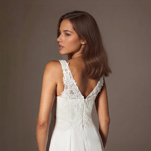 TEENYEE-Robe de soirée en mousseline brodée à motifs floraux en dentelle, <span class=keywords><strong>pantalon</strong></span> palazzo large en deux pièces, <span class=keywords><strong>combinaison</strong></span> de robes de <span class=keywords><strong>mariée</strong></span> de plage - Product Image 3