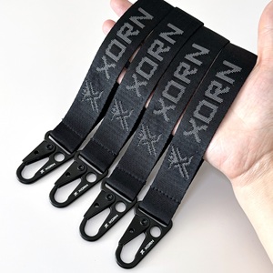 Dây đeo chìa khóa ngắn bằng vải dù dệt jacquard thêu logo tùy chỉnh cá nhân hóa - Product Image 1