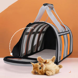 Joymyeカスタム高級ペット犬旅行キャリアバッグスタイリッシュなシングルメッシュ構造通気性ポータブル猫用ジッパー付き閉鎖 - Product Image 3