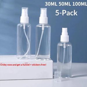 Juego de Botellas de Spray PET de 3 Tamaños: 30ml, 50ml, 100ml |   Botellas Dispensadoras de Pulverización Fina para <span class=keywords><strong>Alcohol</strong></span>, Tónicos y Líquidos Cosméticos - Product Image 3