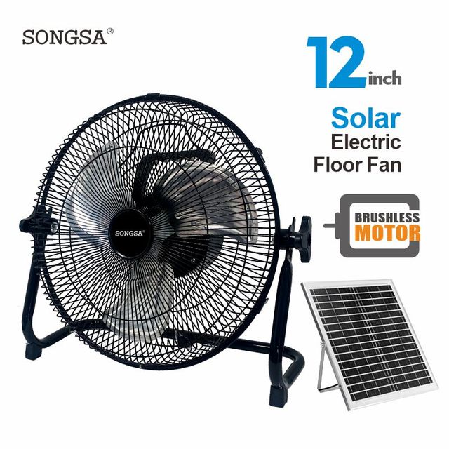 Industrial High-Power Metal Floor Standing solar Fan Strong Wind Factory Direct Commercial Fan for RV Warehouse Workshop