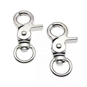 45mm Aleación de Zinc plata/dorado/Negro perro hebilla gancho Clip mosquetón giratorio mascota llavero cadena llavero - Product Image 1