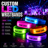 Bracelet lumineux LED personnalisé en PVC clignotant pour concert et fête