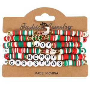 Pulseras de cuentas navideñas con diseño de dibujos animados, regalo unisex, joyería hecha en China. - Product Image 1