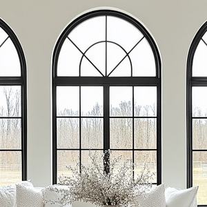 <span class=keywords><strong>Porte</strong></span> française extérieure à battants en aluminium ALUFRONT, double vitrage, à rupture de pont thermique, résistante aux intempéries et aux impacts de cyclones - Product Image 1