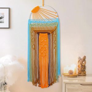 Sunrise Sunset Macramè acchiappasogni decorazione da parete moderno sole sulla parete del mare arte acchiappasogni per bambini appesi alla parete regalo - Product Image 2