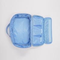 Trousse de maquillage portable de grande capacité Fermeture à glissière Porte-pinceaux de voyage en polyester durable Poignée Étui pour femme Logo personnalisé