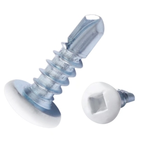 Viti autofilettanti esterne per rimorchio con azionamento quadrato bianco avvitabile 8x viti da trapano autofilettanti in acciaio 1/2 - Product Image 3