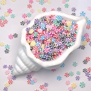 Vente en gros de 5mm d'argile polymère colorée bonbons à la menthe poivrée argile molle chaude arrose <span class=keywords><strong>dessert</strong></span> de noël pour Nail Art Slime Charms - Product Image 6