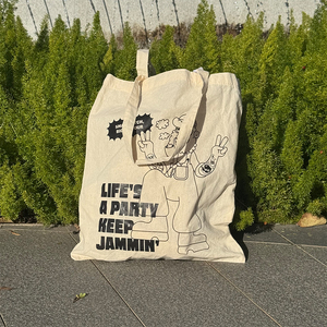 Sac fourre-tout épais de qualité supérieure pour femmes, personnalisable avec un design de dessin animé, en toile de coton de haute qualité, certifié GOTS, sac de shopping - Product Image 1