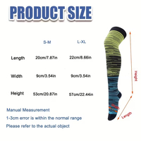 Chaussettes de compression sportives multicolores pour femmes, chaussettes de compression pour le cyclisme et la course à pied, longueur cuisse
