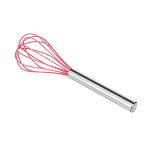 Colorful Silicon-coated Whisk Stainless Steel Silicon Wire Milk Frother Kitchen Tools Manual Egg Beater Whisk