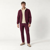 Ensemble 3 pièces pour homme : Veste décontractée à col montant réversible en coton mercerisé, T-shirt long en coton, Pantalon extensible en coton, nylon et élasthanne