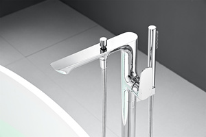 Rubinetti HONGDEC per Acqua Calda e Fredda, Set <span class=keywords><strong>Doccia</strong></span> da Pavimento, Rubinetteria per Bagno in Ottone Cromato - Product Image 6