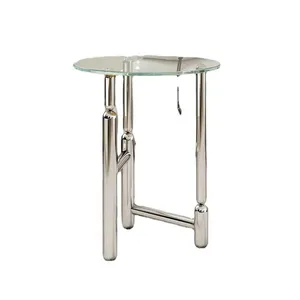Высокое качество закаленное стекло гостиная диван боковой стол из нержавеющей стали ножки журнальный столик чайный столик
