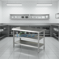 Table de travail en acier inoxydable pour la préparation et le stockage des aliments, équipement de cuisine professionnel pour restaurants et hôtels, prix usine