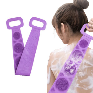 All'ingrosso bagno Double face Silicone posteriore Scrubber cintura Extra lunga doccia esfoliante massaggio corpo Scrub Strap spazzola per adulti - Product Image 1