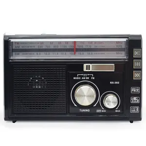 Classic FM/AM/SW 3 Band Radio with Rechargeable Lithium Battery,USB/TF/LED,MP3 Player