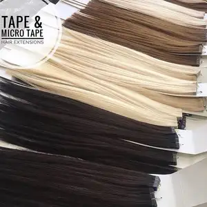 Extensiones de cabello indio Remy de doble dibujado, cinta en proveedor, cinta humana Natural recta de hueso virgen, fabricantes de extensiones de cabello