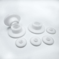 CR-P001 Engrenage droit en nylon POM à double pas, moyeu blanc, résistant à l'usure, pour transmission, diamètres 0.5, 0.8, 1, 1.25, 1.5, 2, 2.5, etc.