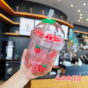 แก้วน้ำเด็กน่ารักสองชั้น ปลอดสาร BPA พร้อมฝาและหลอด ขายส่ง - Product Image 5