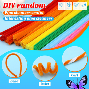 Limpiapipas de Chenilla de 8mm para Manualidades Infantiles y Bricolaje, 100 Unidades Multicolor, 30x0.8cm, Alambre Esponjoso para Manualidades - Product Image 3