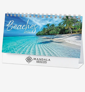 Calendriers de bureau promotionnels personnalisés avec logo 2027, impression sérigraphique, thème vacances tropicales, cadeau d'entreprise, vente en gros, 12 mois - Product Image 4
