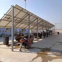 Système de panneaux solaires pour abri de voiture en aluminium Toit étanche Silicium polycristallin Contrôleur MPPT Batterie lithium-ion Panneaux solaires
