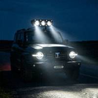 Phare LED à double couleur, 3 faisceaux, faisceau haut et bas, étanche, pour voiture et moto