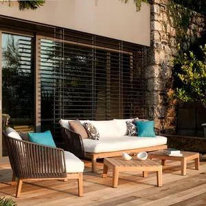 Teakholz Terrassen möbel Outdoor Lounge Stühle Gespräch Garten Sofa Sets