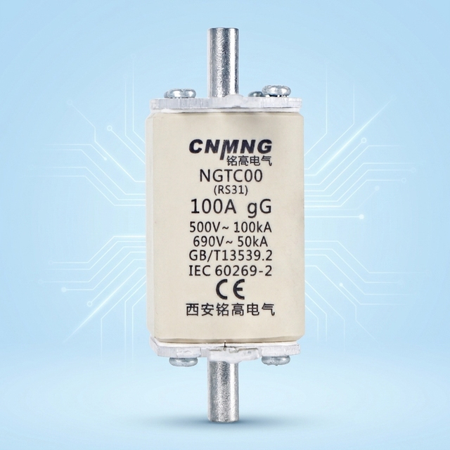 RS31 NGTC00 Ceramic Knife-Shaped AC Fuse 10A-690V 160A Series Fast Blow Non-Indicating Low Voltage with 10A-160A Ratings
