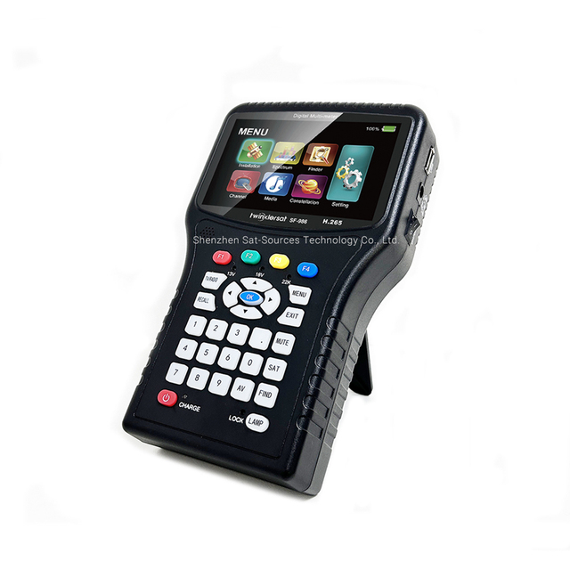 Satellite Finder Meter H.265 DVB-S2 4.3 Inch Screen Remote Control Spectrum Analyzer with USB Wifi SF-986 Sat Finder