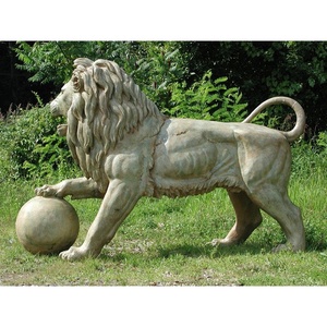 Statue de Lion en Bronze, en métal, avec boule, décorations de jardin, d'extérieur, animaux, grandes Sculptures de Lion, fait à la main, offre spéciale - Product Image 6