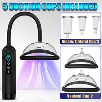 Sexspielzeug für Frauen: Vibrator mit Saugnapf, Klitorisstimulator, Brustmassage, Nippelsauger, manueller Vakuumpumpe für die Vagina