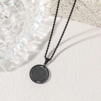 Liontin Kalung Baja Anti Karat Motif Religius Islam Muslim Arab Allah Tuhan, Perhiasan Fashion untuk Wanita Pria Grosir