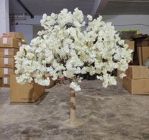 Púrpura <span class=keywords><strong>Phalaenopsis</strong></span> orquídeas y hojas estilo llanto 1,2 m árbol de flor de cerezo artificial para centro de mesa de boda - Product Image 6