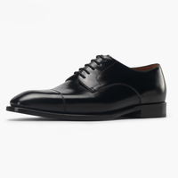 Chaussures Oxford en cuir véritable noir uni pour homme, à lacets, semelle en caoutchouc antidérapante, formelles, pour affaires, hiver, été, automne, mariage, luxe