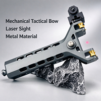 Ketapel Aluminium CNC Tahan Lama, Magazen Logam 10 Peluru Isi Otomatis, Laser Sight, Kantong Kulit Magnetik Tanpa Alat Pelepas