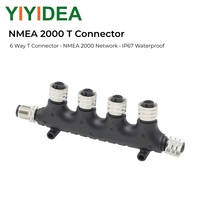 Connecteur réseau multi-ports YIYIDEA NMEA 2000 à 6 voies, connecteur circulaire étanche IP67 N2K, câble micro/drop 5 broches