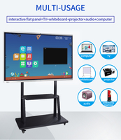 Tableau blanc interactif AWSTOUCH 4K Ultra HD 110 pouces avec 20 points tactiles, micro de capture longue portée, partage sans fil, tableau intelligent multi-usages