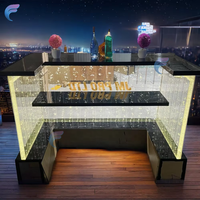 Comptoir courbé à bulles d'eau pour aquarium à LED Table de réception Lumière à LED Mobilier de comptoir de bar moderne