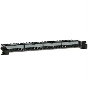 033561 1U UTP CAT6 24 Ports RJ45 Connector 8 Contacts LCS2 Network Patch Panel Rack Mounted Keystone Jack Server Rack Cabinet