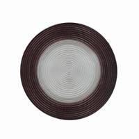 Assiette de service en verre cristal sans plomb, peinte à la main, ronde, écologique, bord doré de luxe, pour fêtes et dîners, Kalys K603