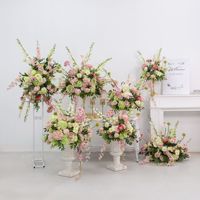 Bunga Sutra Artificial Seri Pink Baru dari Pabrik, Dekorasi Panggung Gaya Asing, Rangkaian Bunga Primrose untuk Pernikahan