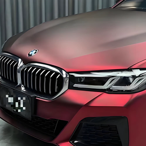 Film de protection de voiture holographique super chrome rouge foncé, PVC double couche, adhésif changeant de couleur pour carrosserie automobile, sans bulles, 95% UV, 90% IR - Product Image 2