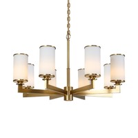 Lustre suspendu LED moderne de luxe en cuivre avec abat-jour en cristal - Dimmable pour villa, hôtel, restaurant, salon, chambre à coucher