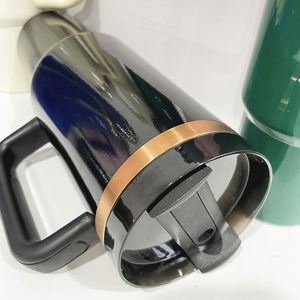 Vaso de Viaje Personalizado con Logotipo, Color Negro Bosque, Crema, Atardecer, 30 oz, Chapado en Oro, para Grabado Láser - Product Image 2