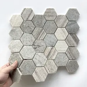 Tuile de marbre mosaïque hexagonale Mosaico Marmo personnalisée en Chine