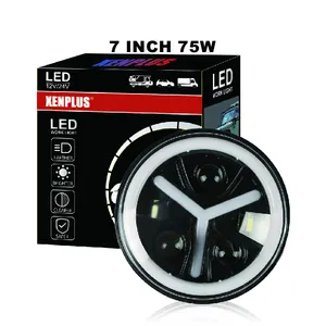 Lw3 nova lâmpada de led para carro, luz de led com feixe alto/baixo, 7 polegadas, 75w, para motocicletas jeep wrangler, 2023