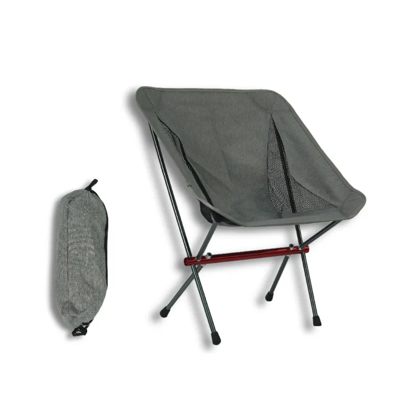 Chaise de plage pliante d'extérieur, chaise de lune légère et Portable, chaise de pêche en Tube d'aluminium d'aviation avec maille en Nylon
